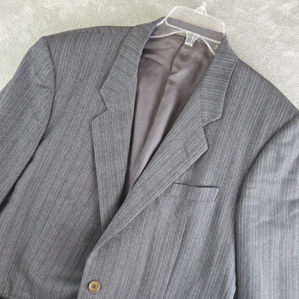 Corneliani Blazer Jacket Mens 38 Gray Pinstriped Wool Cashmere Blend Two Buttons